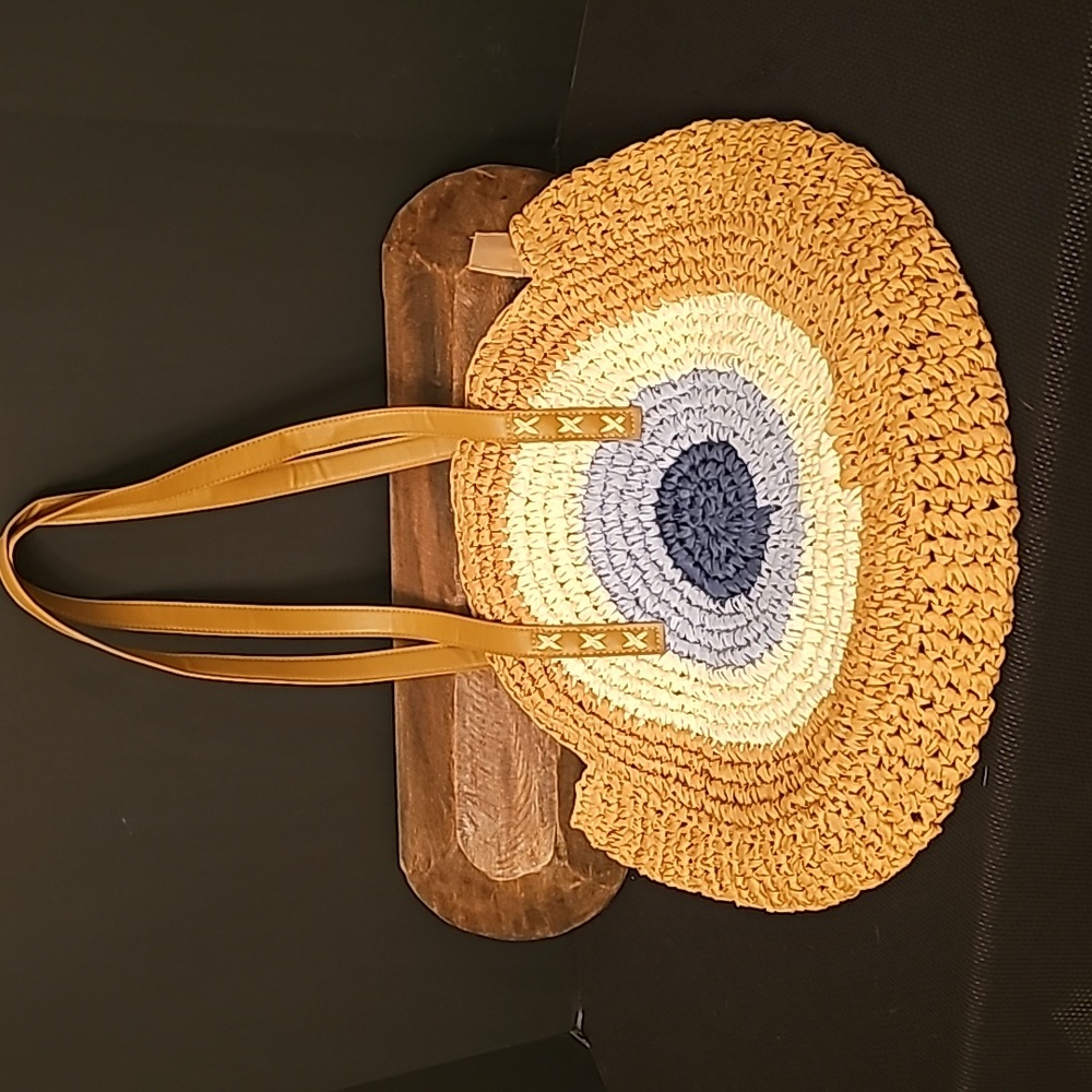 Evil Eye Straw Bag
